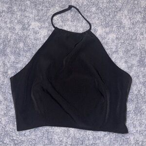 Tobi Black Halter Crop Top - Size S